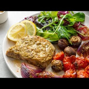 Keto Pork Chops & Vegetable Sheet Pan [Quick & Easy]
