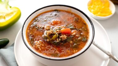 Low Carb Sausage and Pepper Soup